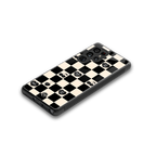 black cherries check pattern back phone cover | glass case for samsung galaxy s25 ultra