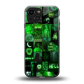 black green aesthetic collage back phone cover | glass case for iphone 13 mini