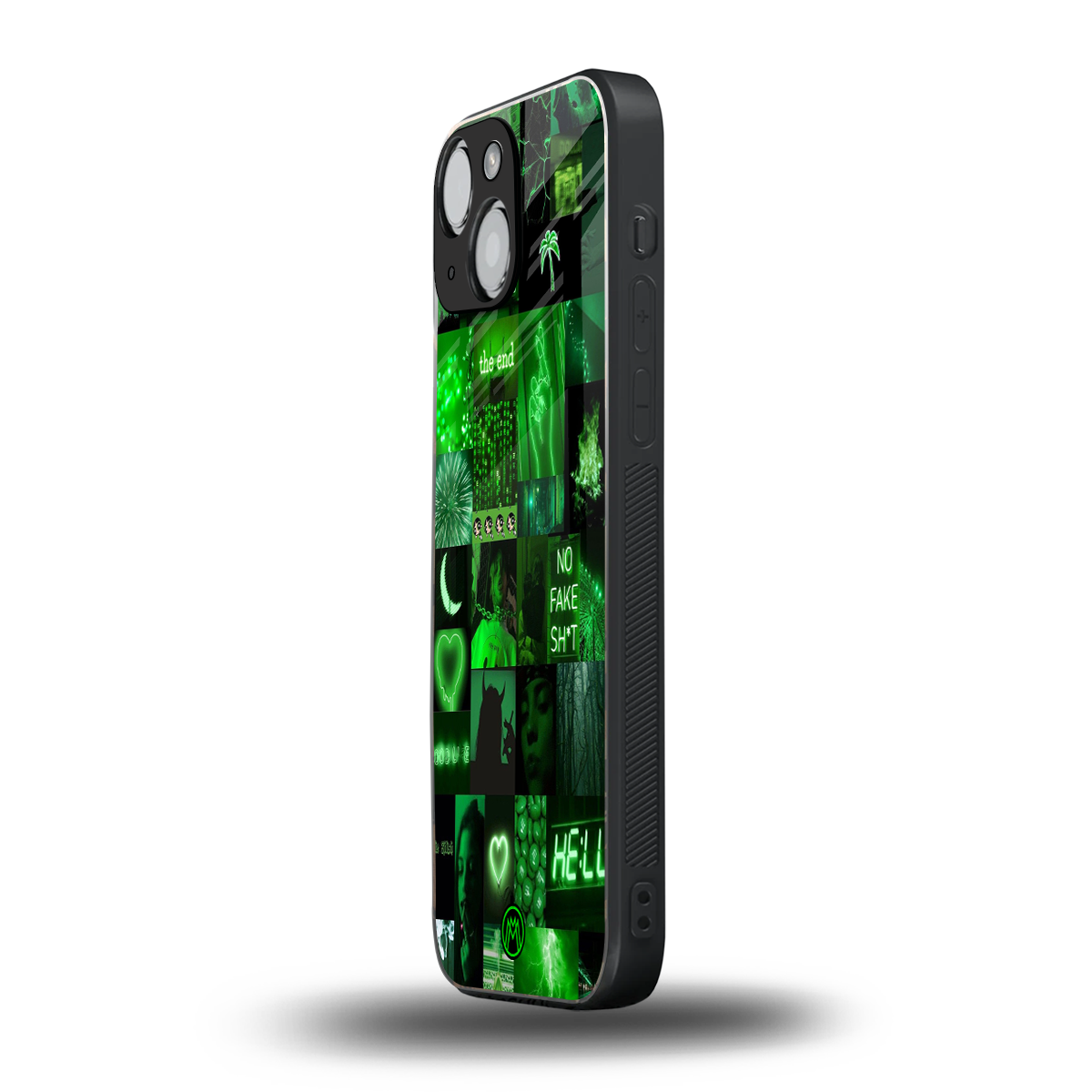 black green aesthetic collage back phone cover | glass case for iphone 13 mini