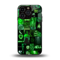 black green aesthetic collage back phone cover | glass case for iphone 13 pro