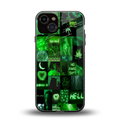 black green aesthetic collage back phone cover | glass case for iphone 13