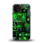 black green aesthetic collage back phone cover | glass case for iphone 13