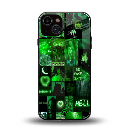 black green aesthetic collage back phone cover | glass case for iphone 13