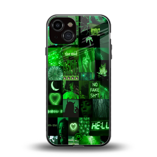 black green aesthetic collage back phone cover | glass case for iphone 13