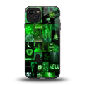 black green aesthetic collage back phone cover | glass case for iphone 15