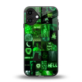 black green aesthetic collage back phone cover | glass case for iphone 16 plus