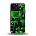 black green aesthetic collage back phone cover | glass case for iphone 16 pro max