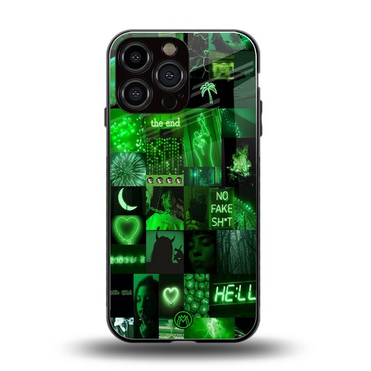 black green aesthetic collage back phone cover | glass case for iphone 16 pro max