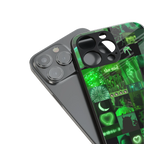 black green aesthetic collage back phone cover | glass case for iphone 13 pro max