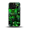 black green aesthetic collage back phone cover | glass case for iphone 16 pro