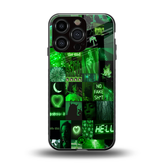 black green aesthetic collage back phone cover | glass case for iphone 16 pro