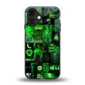 black green aesthetic collage back phone cover | glass case for iphone 16