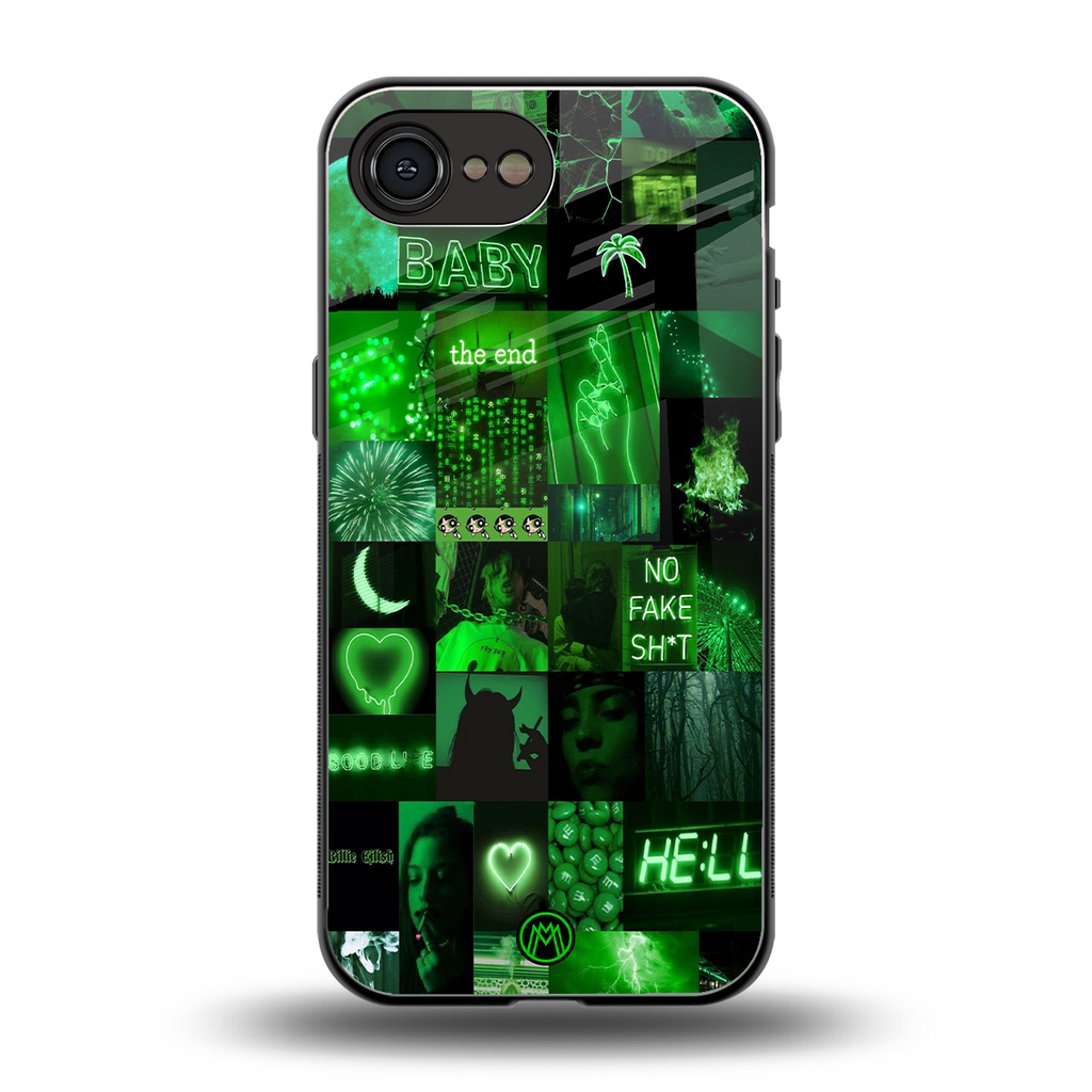 black green aesthetic collage back phone cover | glass case for iphone 16e