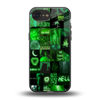 black green aesthetic collage back phone cover | glass case for iphone 16e