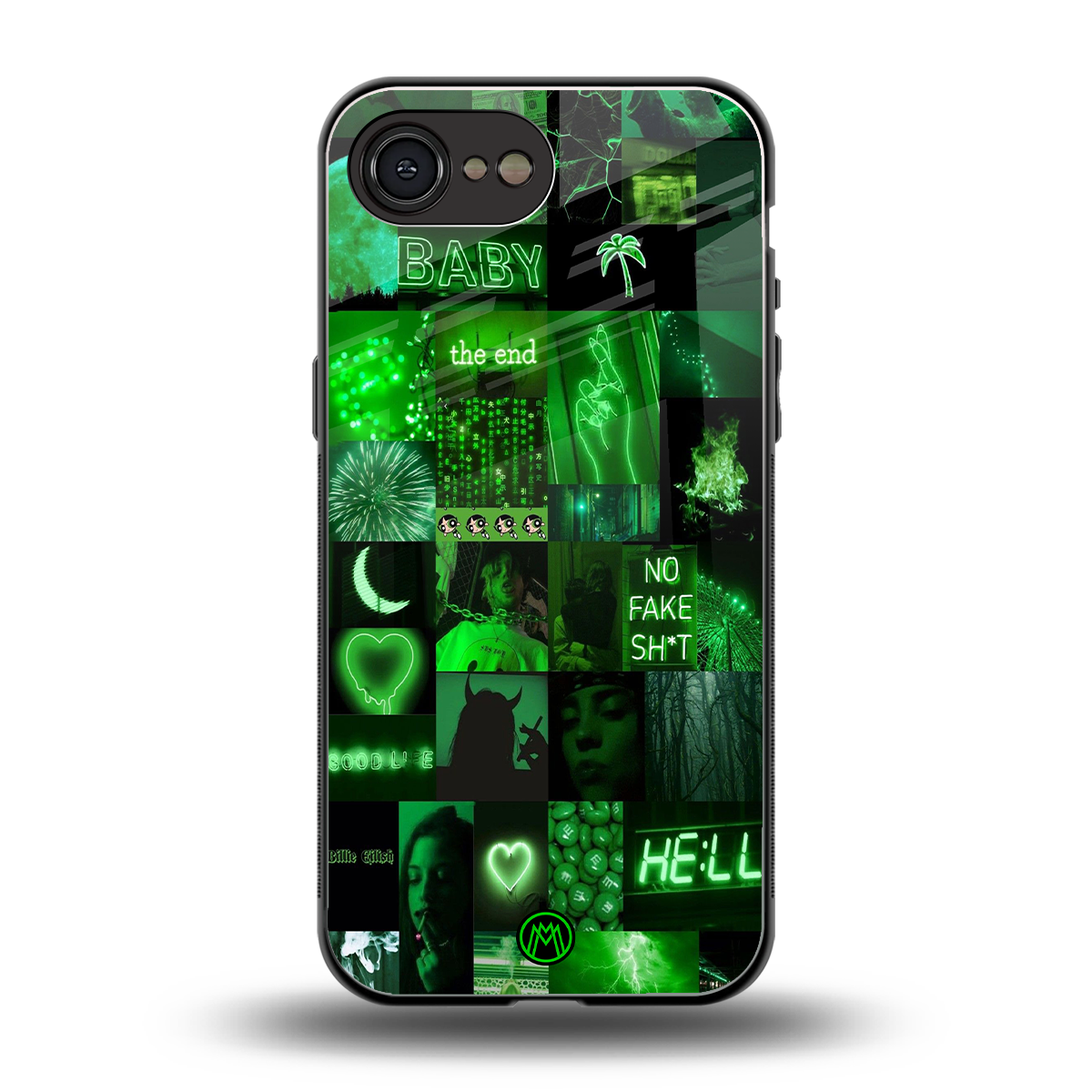 black green aesthetic collage back phone cover | glass case for iphone 16e
