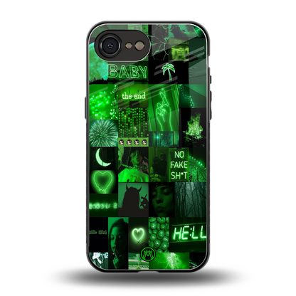 black green aesthetic collage back phone cover | glass case for iphone 16e