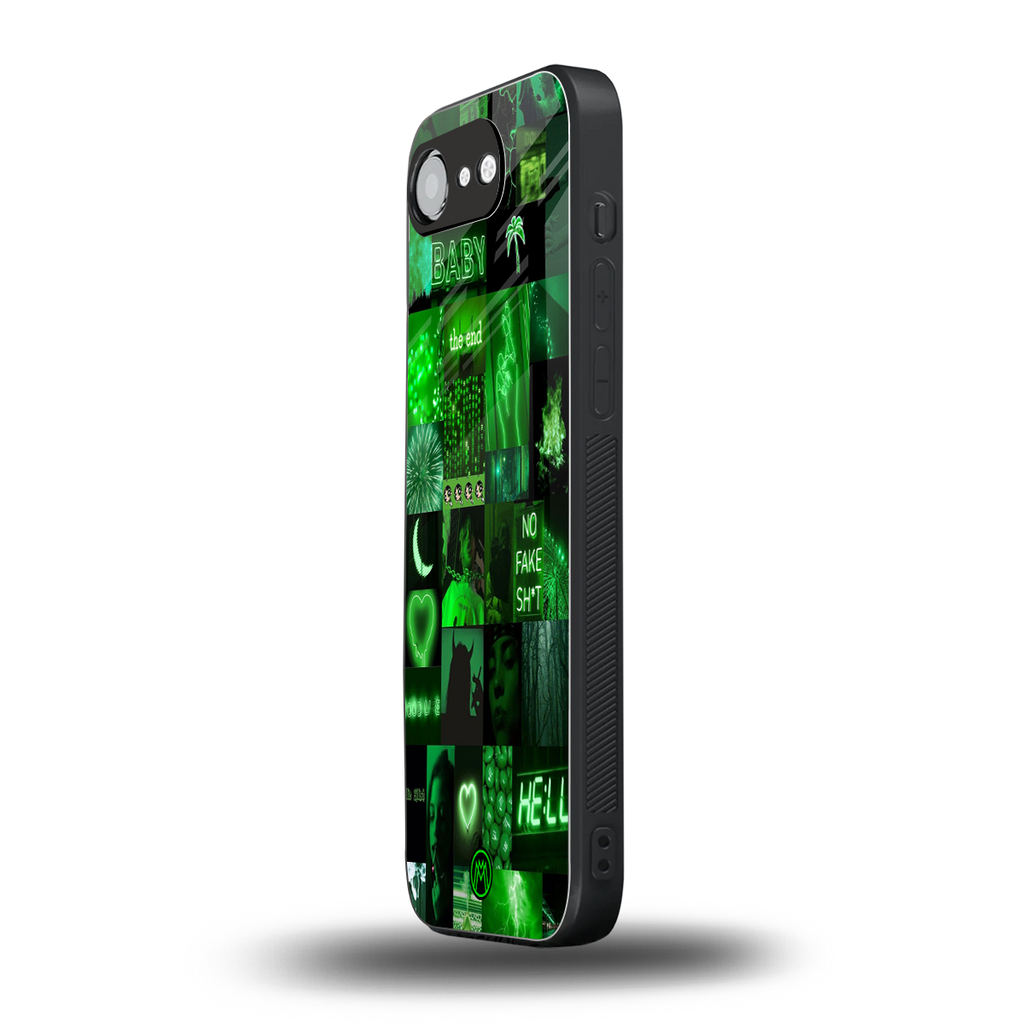 black green aesthetic collage back phone cover | glass case for iphone 16e