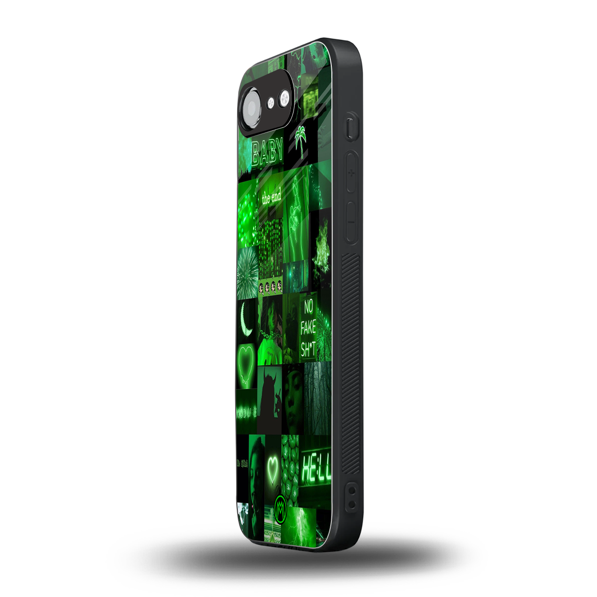 black green aesthetic collage back phone cover | glass case for iphone 16e
