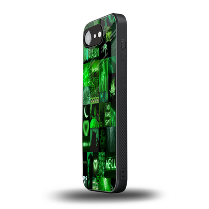 black green aesthetic collage back phone cover | glass case for iphone 16e