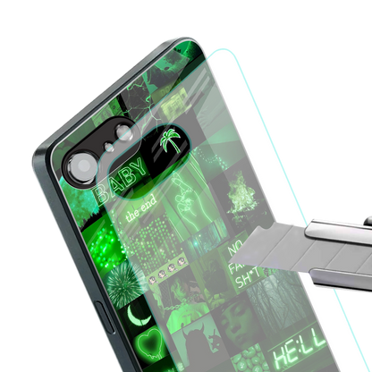 black green aesthetic collage back phone cover | glass case for iphone 16e