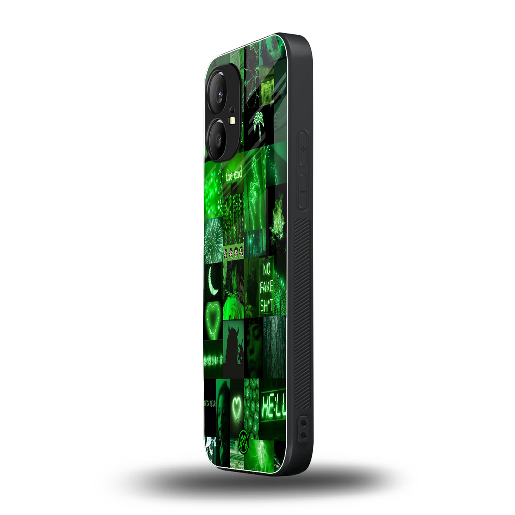 black green aesthetic collage back phone cover | glass case for nothing phone 1