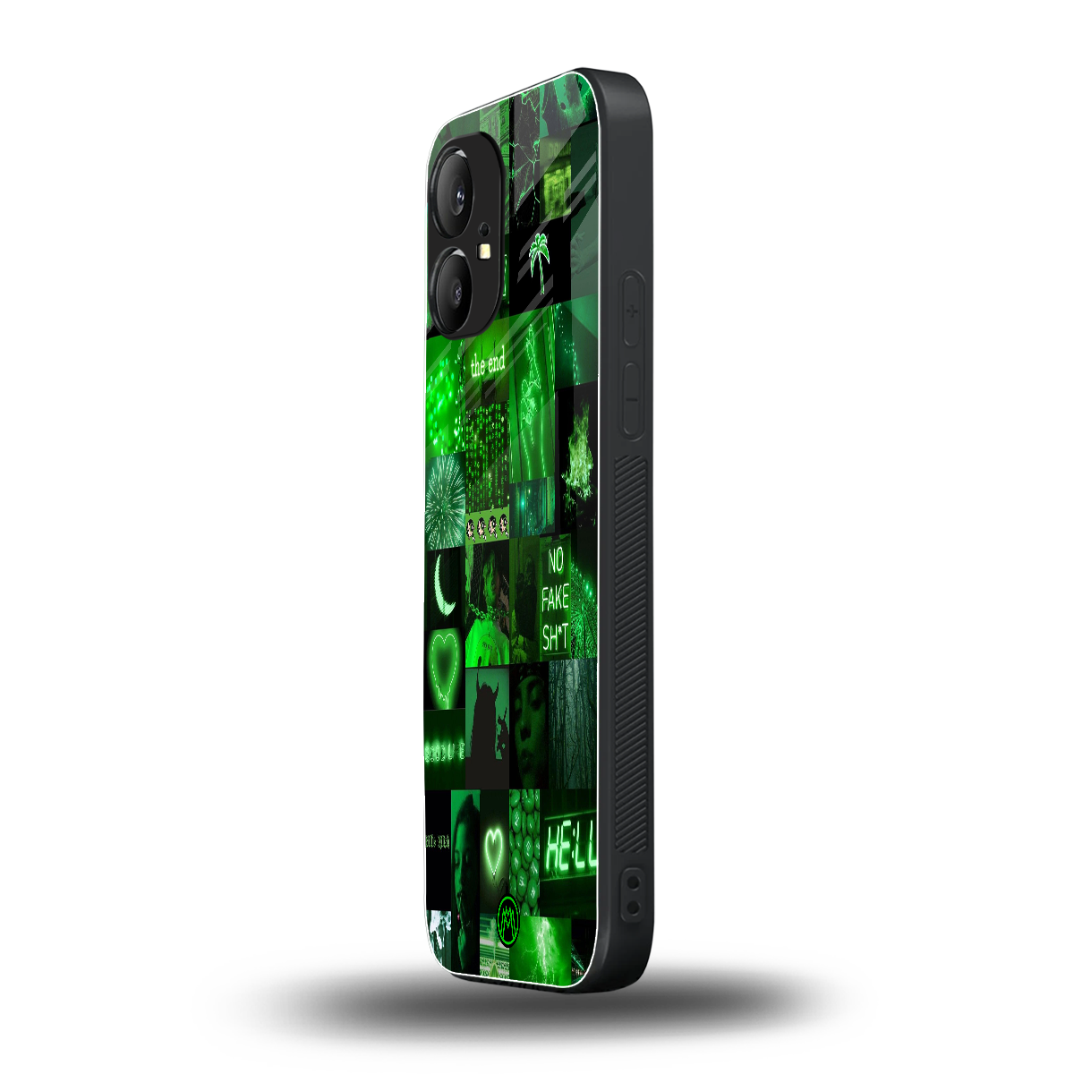 black green aesthetic collage back phone cover | glass case for nothing phone 1