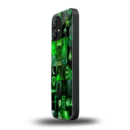 black green aesthetic collage back phone cover | glass case for nothing phone 1
