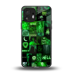 black green aesthetic collage back phone cover | glass case for nothing phone 2