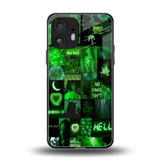 black green aesthetic collage back phone cover | glass case for nothing phone 2