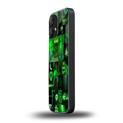 black green aesthetic collage back phone cover | glass case for nothing phone 2