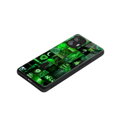 black green aesthetic collage back phone cover | glass case for nothing phone 2
