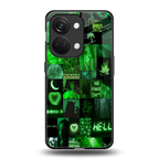 black green aesthetic collage back phone cover | glass case for oneplus nord 3