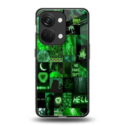 black green aesthetic collage back phone cover | glass case for oneplus nord 3