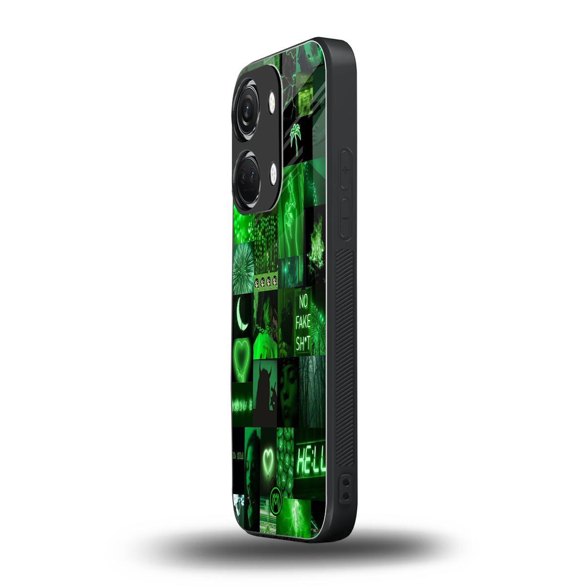 black green aesthetic collage back phone cover | glass case for oneplus nord 3