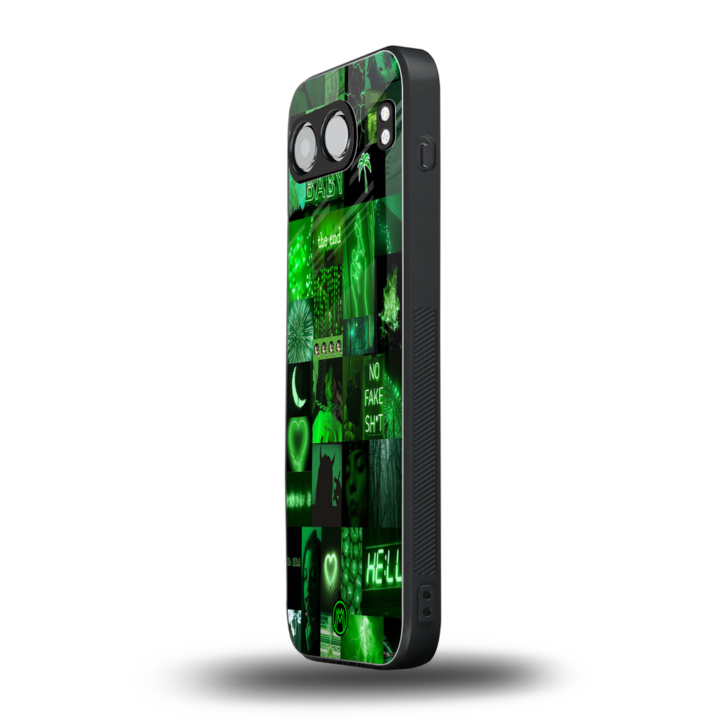 black green aesthetic collage back phone cover | glass case for oneplus nord 4