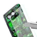black green aesthetic collage back phone cover | glass case for oneplus nord 4