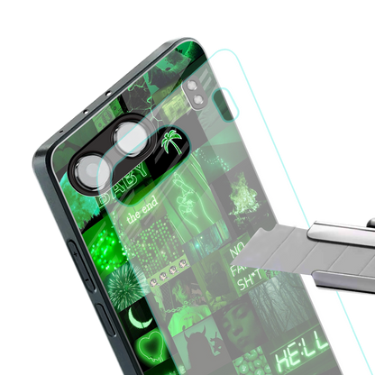 black green aesthetic collage back phone cover | glass case for oneplus nord 4