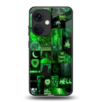 black green aesthetic collage back phone cover | glass case for oneplus nord ce 3