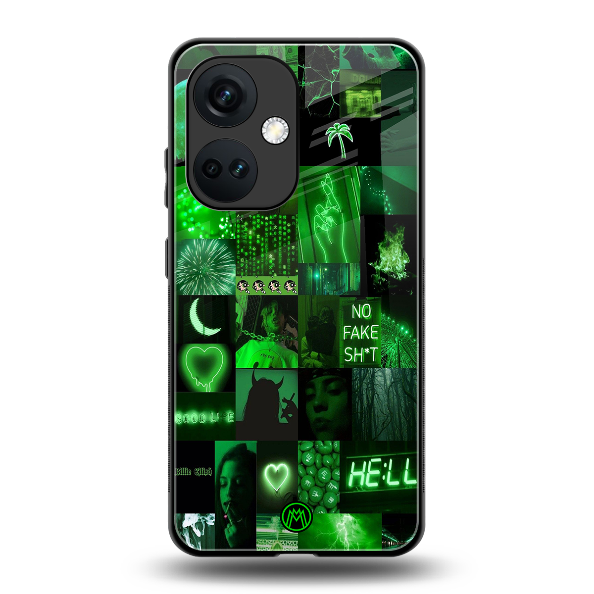 black green aesthetic collage back phone cover | glass case for oneplus nord ce 3