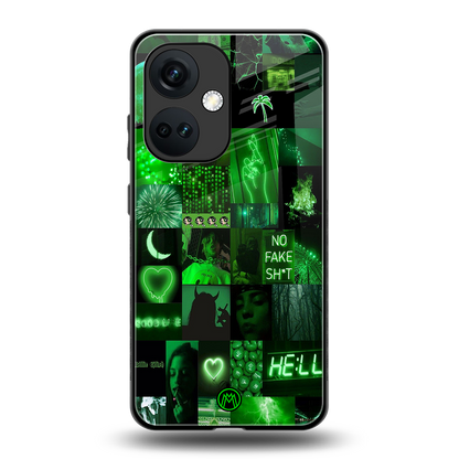 black green aesthetic collage back phone cover | glass case for oneplus nord ce 3