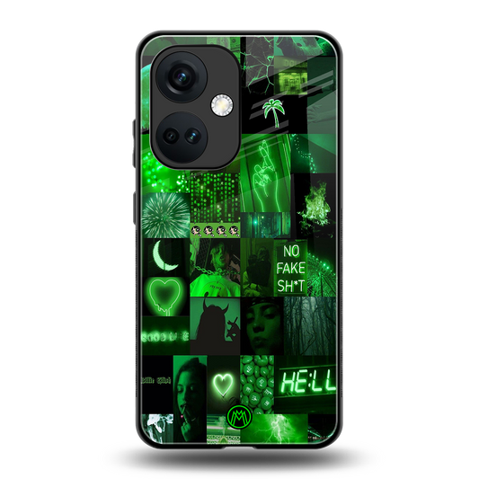 black green aesthetic collage back phone cover | glass case for oneplus nord ce 3