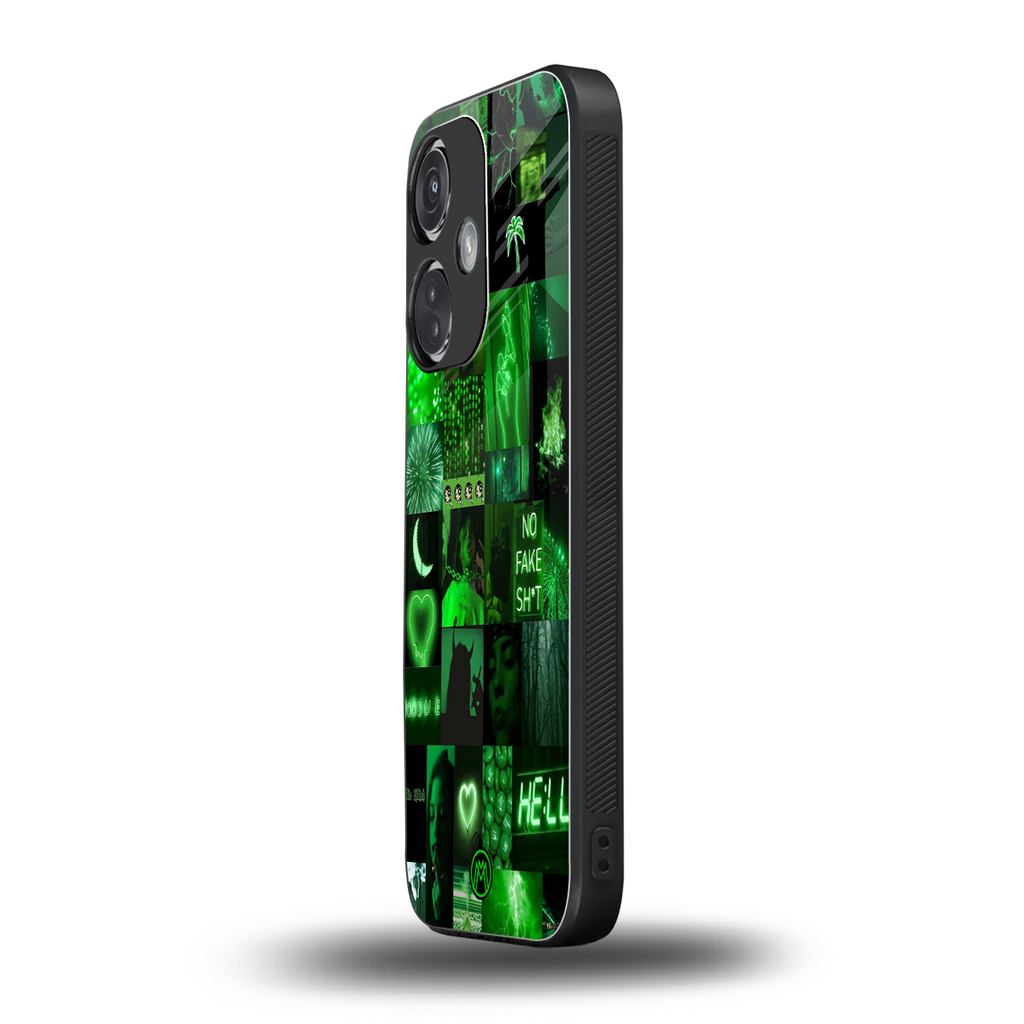 black green aesthetic collage back phone cover | glass case for oneplus nord ce 3