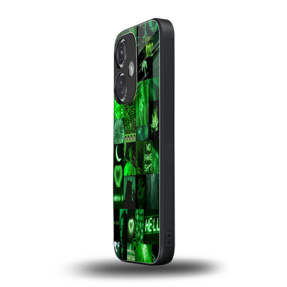 black green aesthetic collage back phone cover | glass case for oneplus nord ce 3