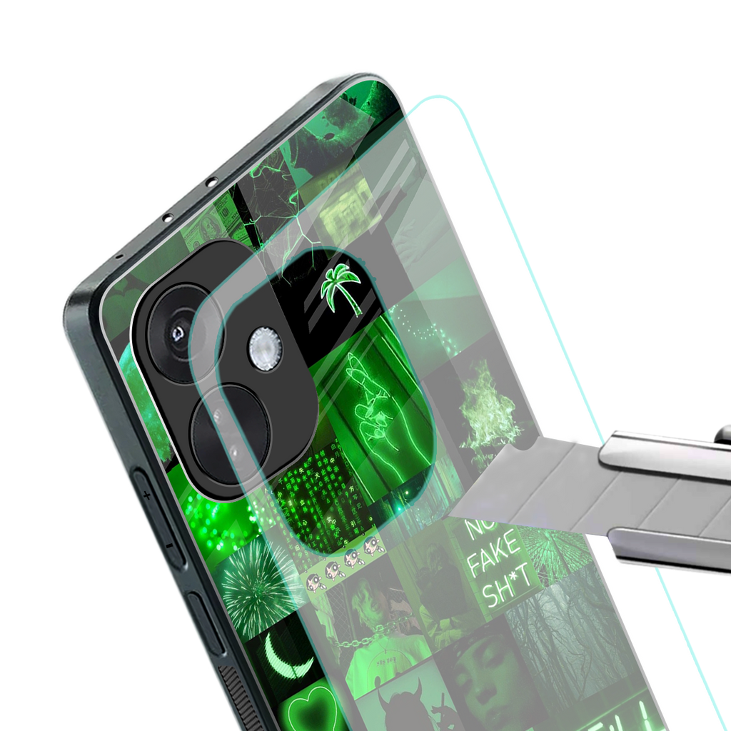 black green aesthetic collage back phone cover | glass case for oneplus nord ce 3