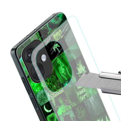 black green aesthetic collage back phone cover | glass case for oneplus nord ce 3