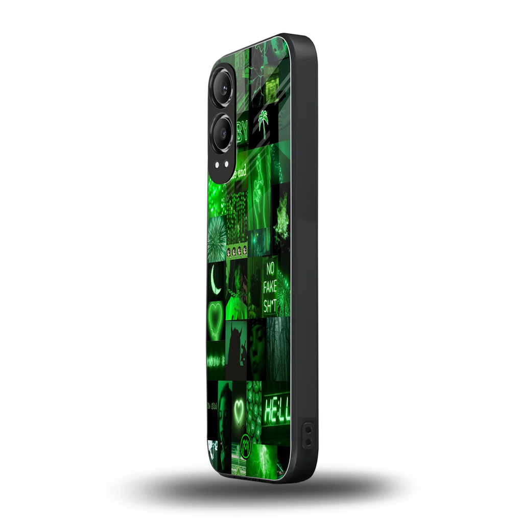 black green aesthetic collage back phone cover | glass case for oneplus nord ce 4 lite