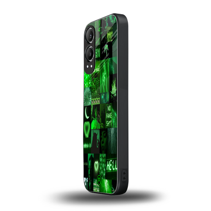 black green aesthetic collage back phone cover | glass case for oneplus nord ce 4 lite