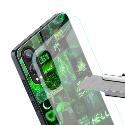 black green aesthetic collage back phone cover | glass case for oneplus nord ce 4 lite