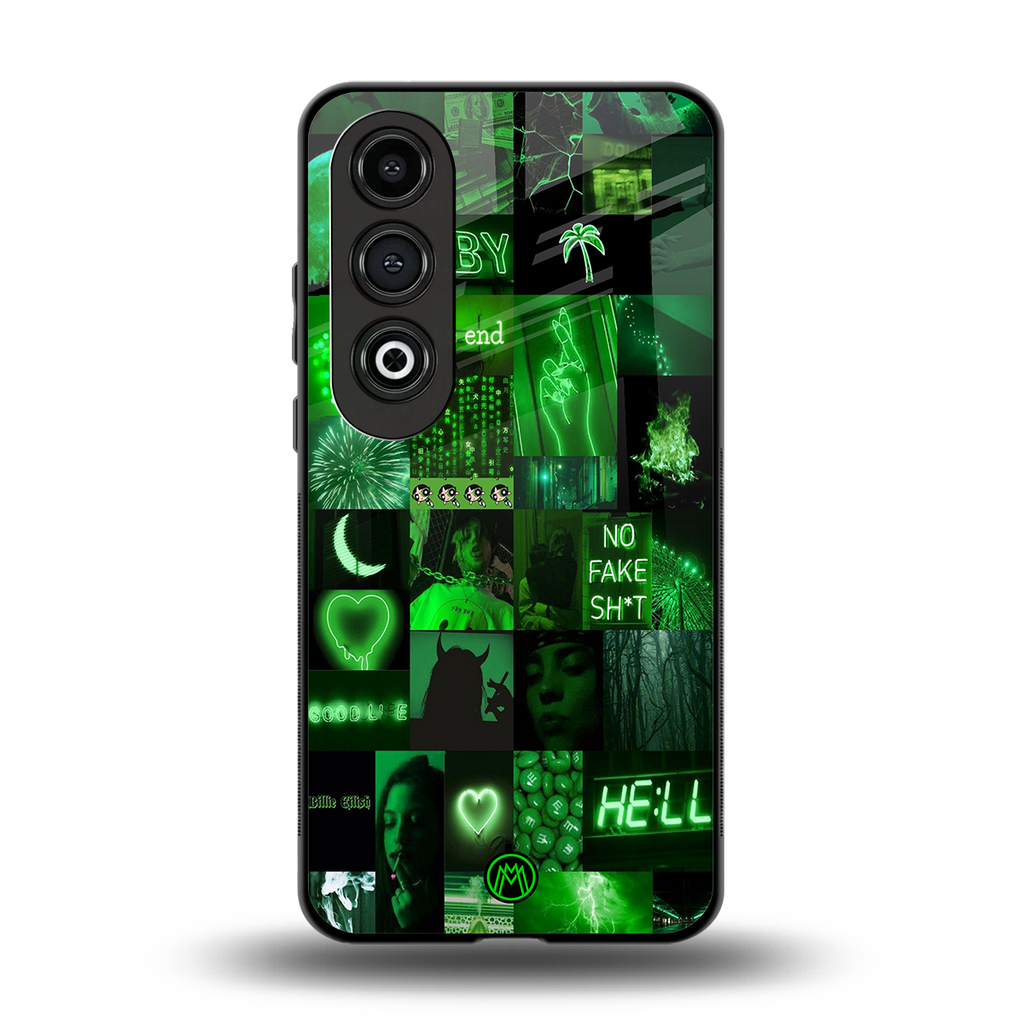 black green aesthetic collage back phone cover | glass case for oneplus nord ce 4