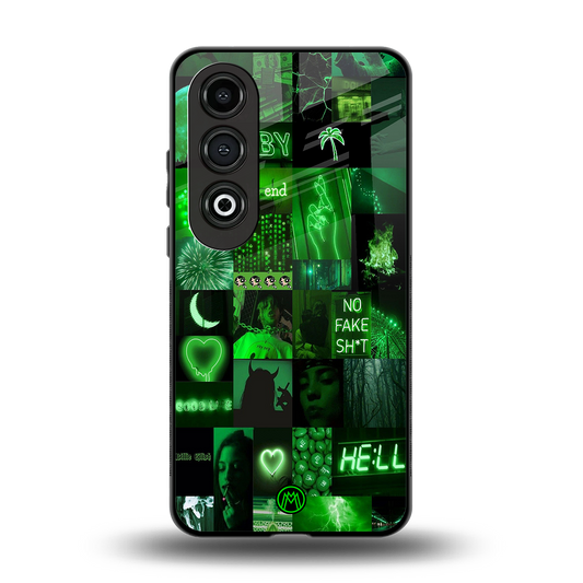 black green aesthetic collage back phone cover | glass case for oneplus nord ce 4
